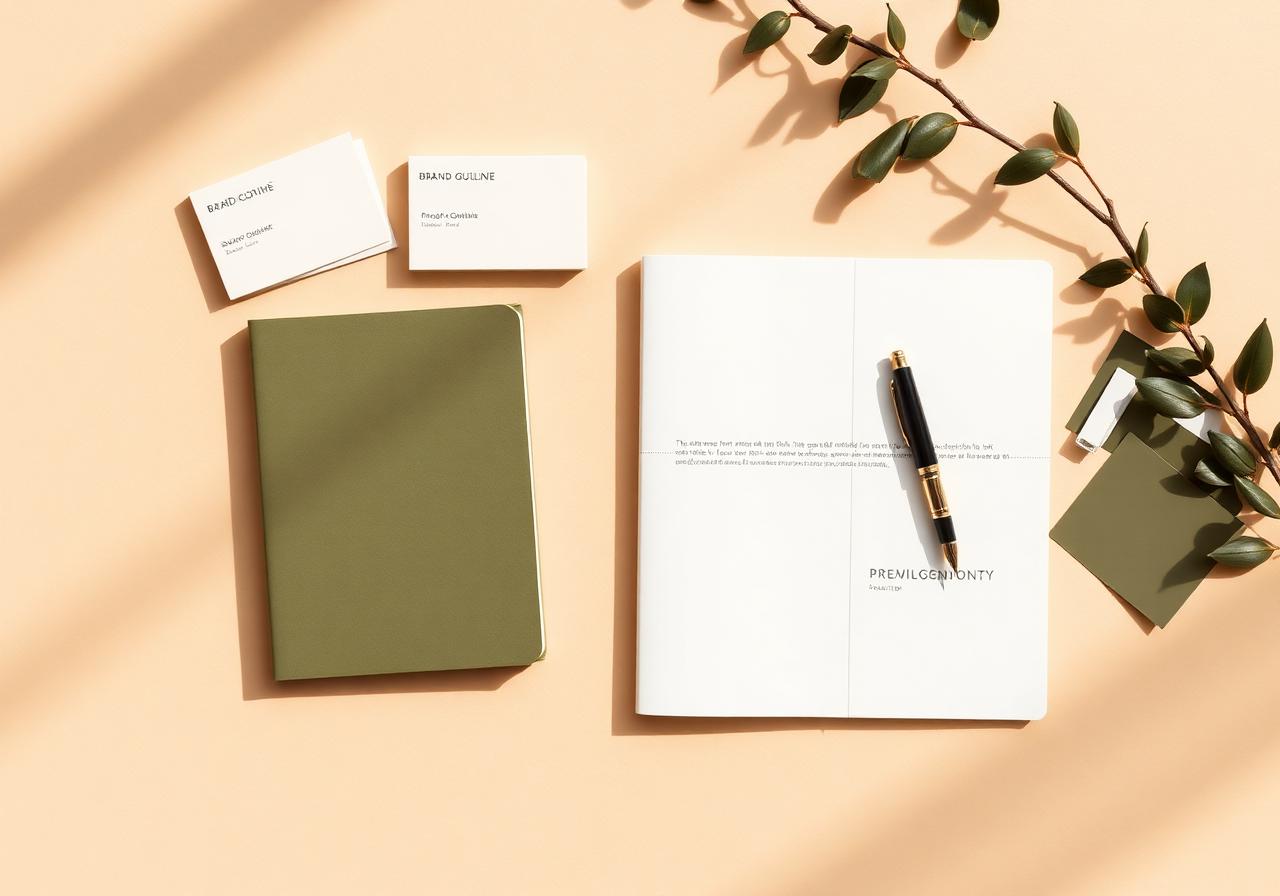Branding stationery flatlay